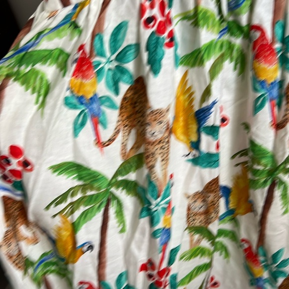 NWT Farm Rio Tropical Paradise White One Shoulder Linen Blend Midi Dress XS $250 - Picture 7 of 10